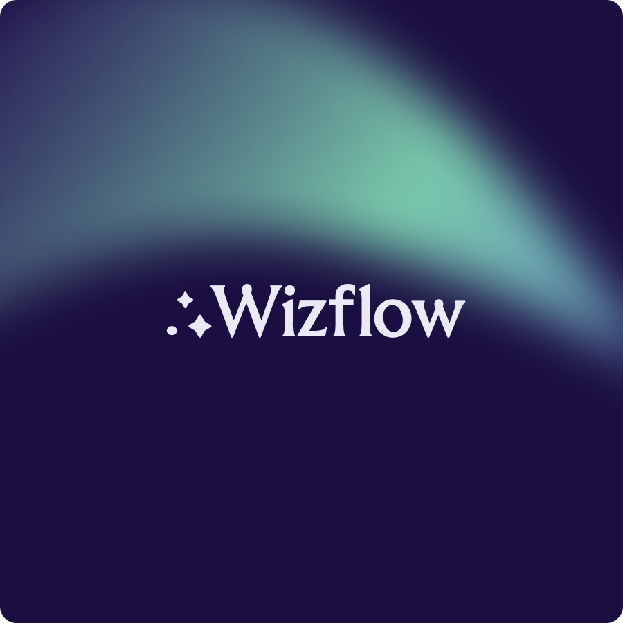 Wizflow logo. Wizflow logo.